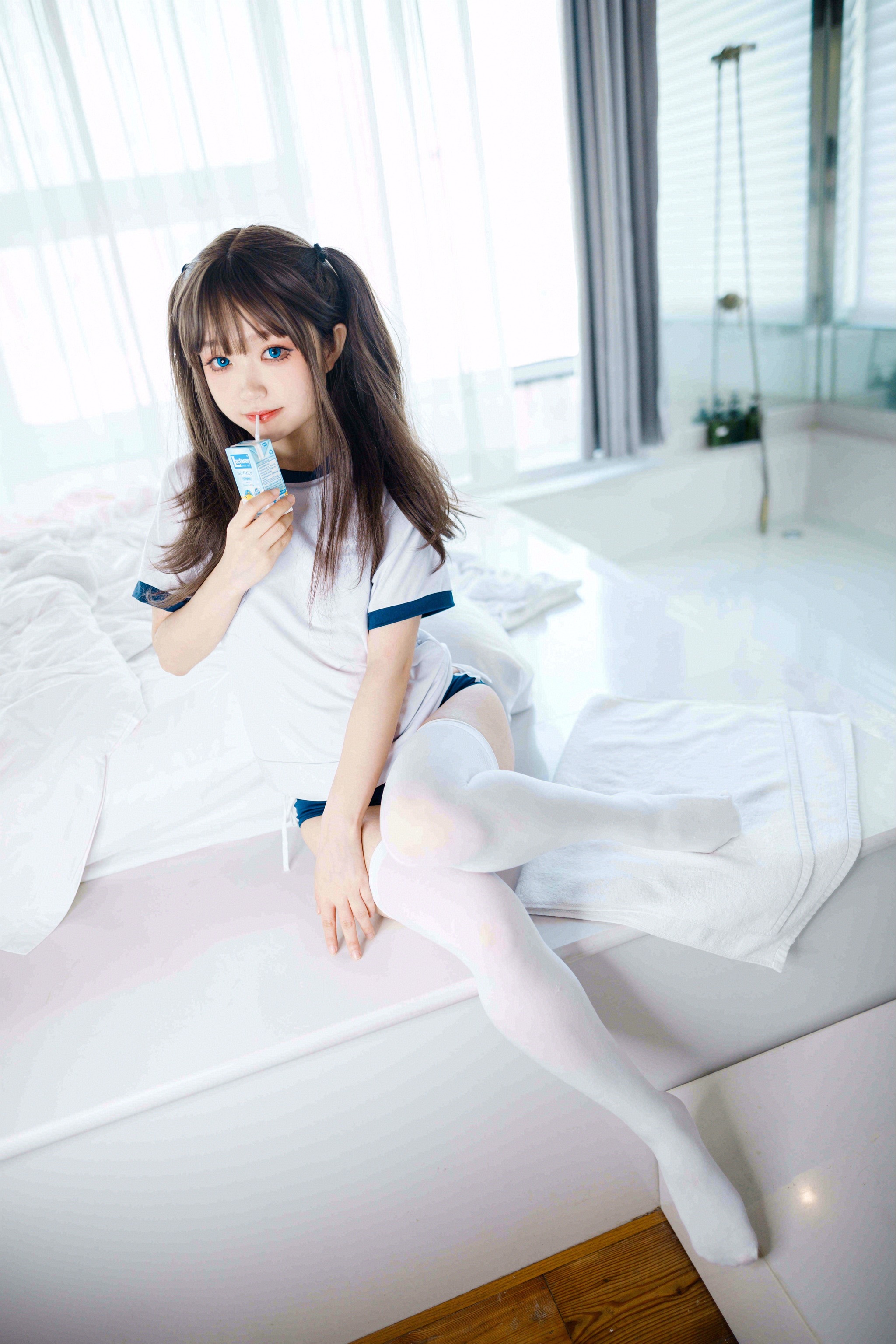 图片[1]-神沢永莉 – NO.015 半双马尾体操服大腿袜[68P]-XikXak